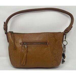 The Sac Sequoia Leather Embossed Purse Tobacco Tan